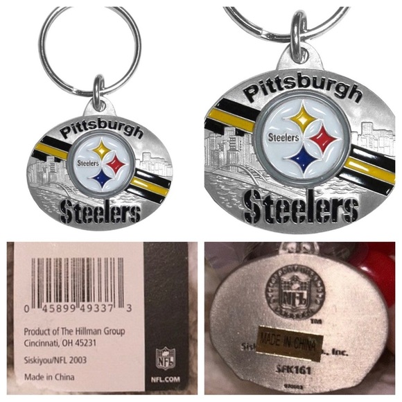 NFL Other - NWT Pittsburgh Steelers NFL Oval Carved Metal Key Chain New with Tags